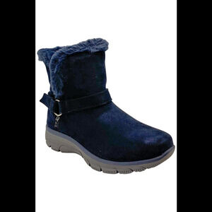 Skechers Women's Slip-ins Easy Going Suede Boots Navy - Medium